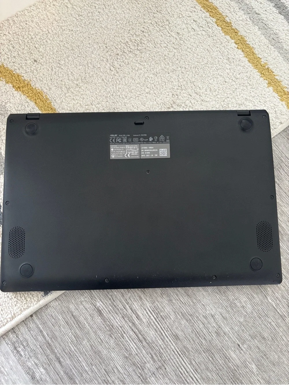 ASUS Matte Black Laptop with Highlighted Enter Key